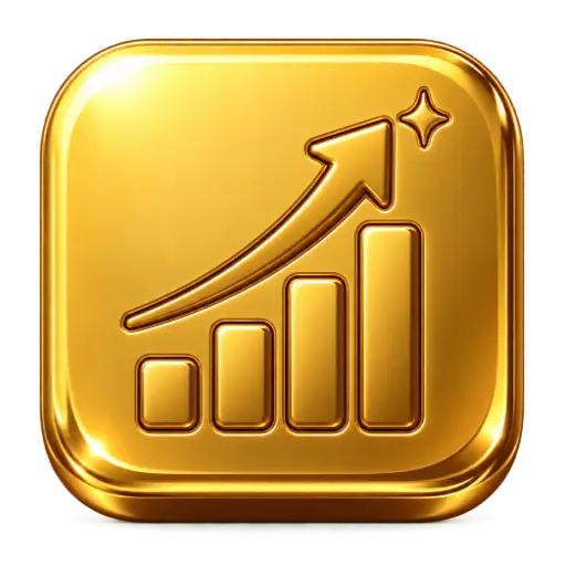 Ikon pertumbuhan traffic website dari platform AI